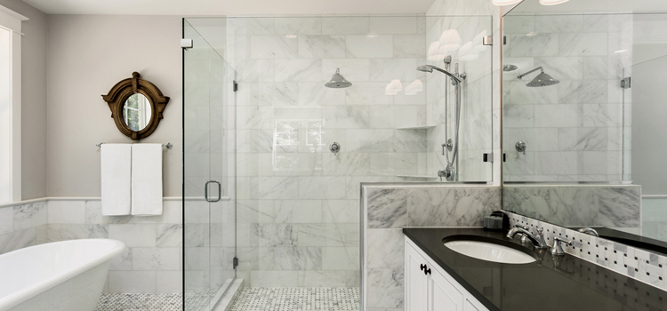 bathroom shower door installation in Mentone